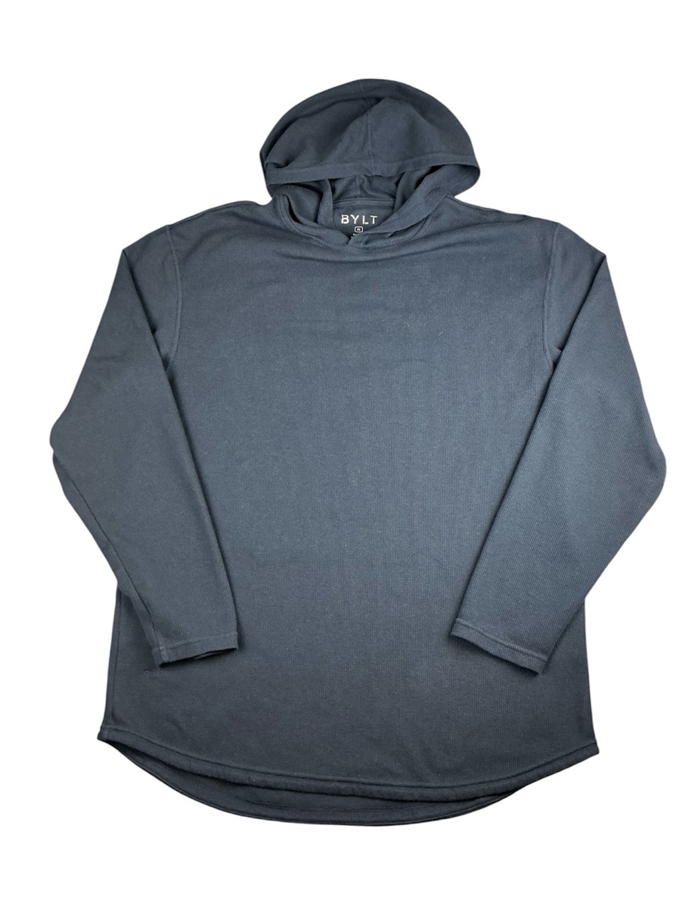 BYLT Basics Men's Thermal Hooded Drop-Cut Long Sleeve Hoodie, Navy Size XL